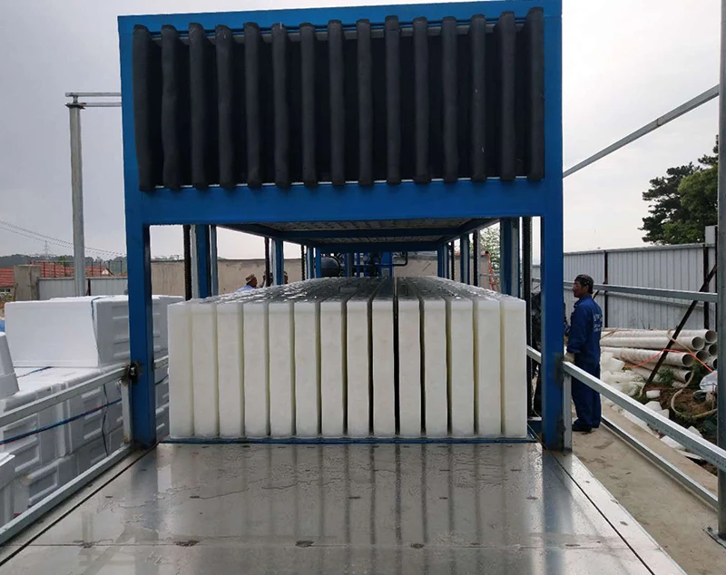Usine de glace industrielle en blocs &agrave; &eacute;vaporation directe de 20&nbsp;tonnes