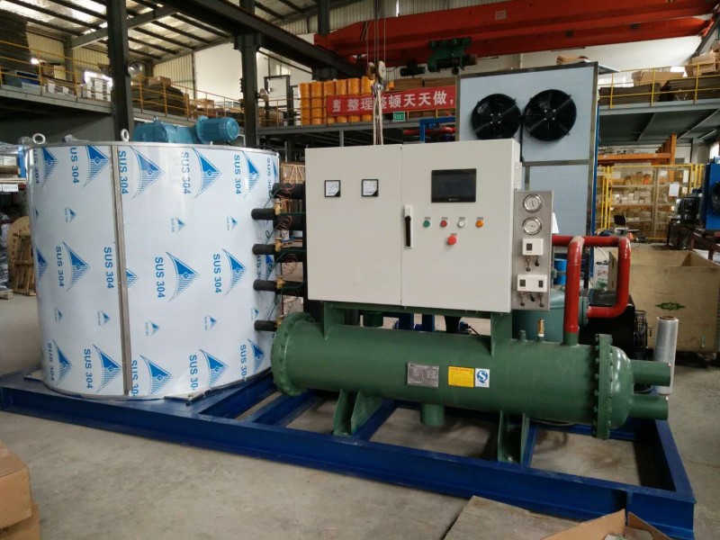 Système de machine à glace en écailles industrielle robuste de 15 tonnes
