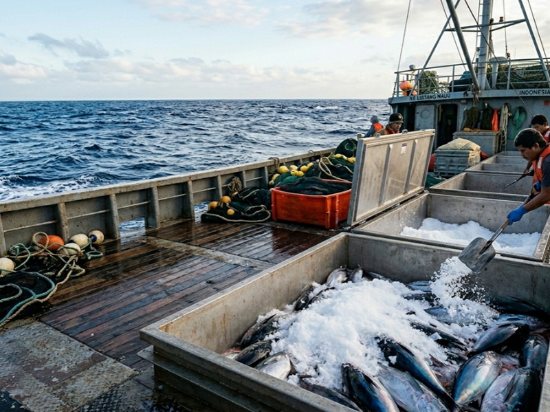 Pêche en haute mer et transformation des fruits de mer